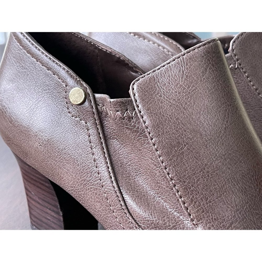 FRANCO SARTO Taupe Leather 2.75" Heel Loafer Shoes Slip On Size 8.5 M NEW IN BOX - Picture 4 of 12
